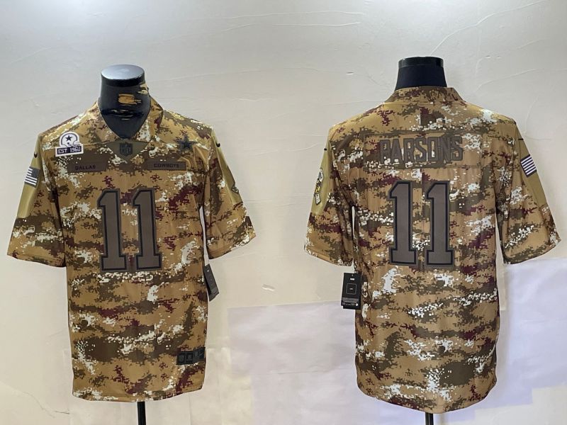 Men Dallas Cowboys #11 Parsons Nike Arctic Camo 2024 Salute to Service Limited NFL Jersey style 1017